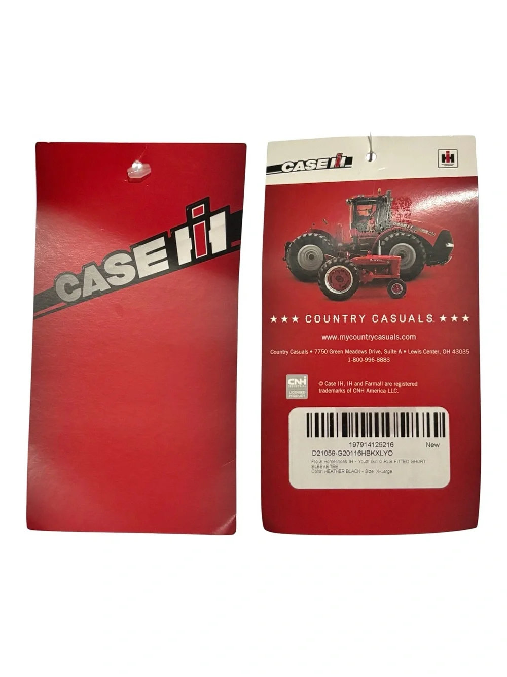 NWT Case IH Floral Horseshoes Tee – Dark Heather Gray Girls Youth XL